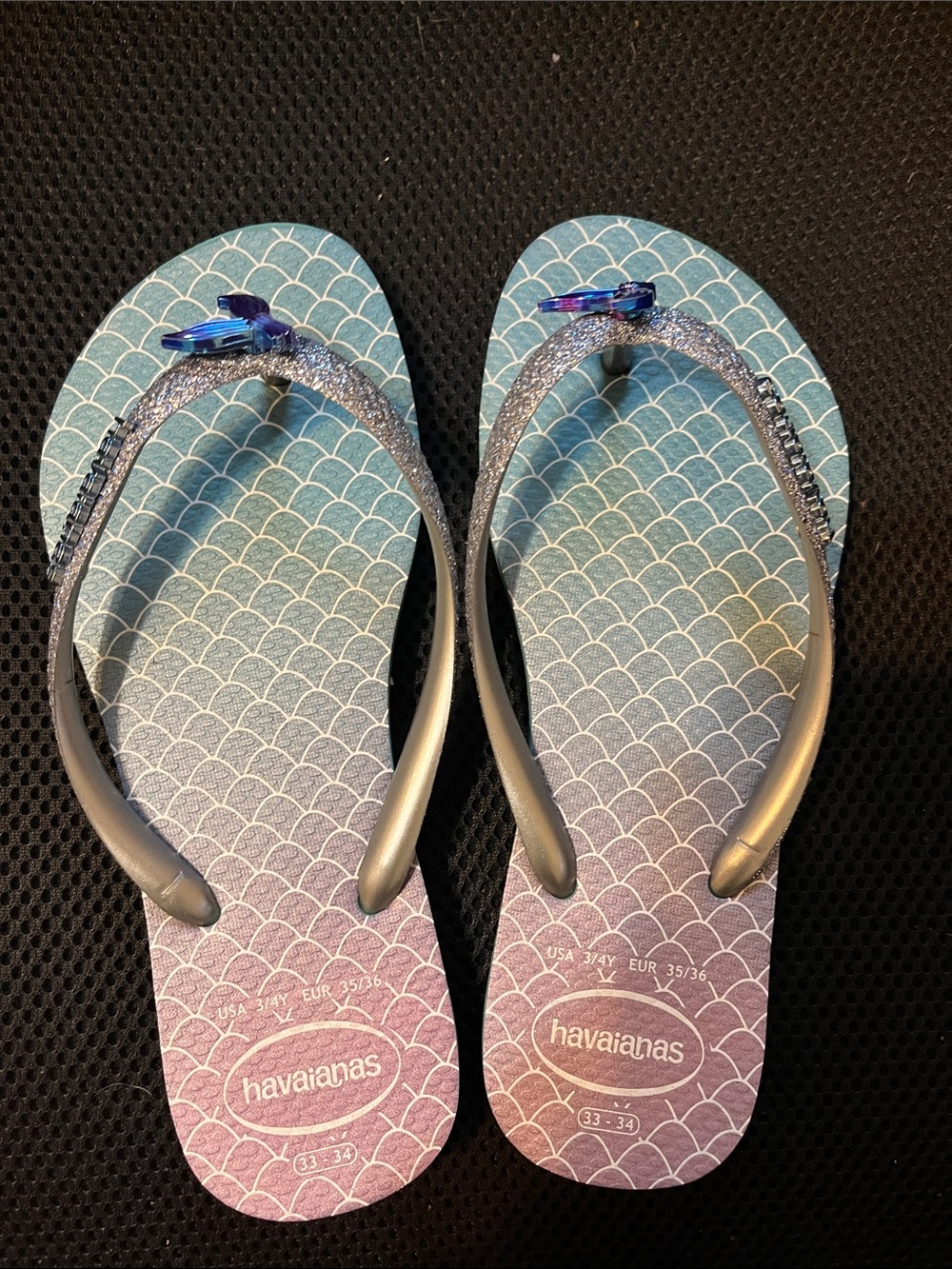 Havaianas Girls Gradient Mermaid Flip Flops in Blue-Pink